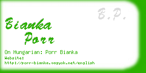 bianka porr business card